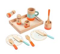 Sharplace Toddlers Tea Set Cups Dishes,Wooden,Simulation,Princess Tea Time Toys Playset Pretend Play for Toddlers Children Girls Gift