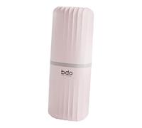 Sharplace Toothbrush Toothpaste Travel Case Portable Toothbrush Holder and Rinse Cup Easy to Carry for Hotel Business Trip, Pink, L