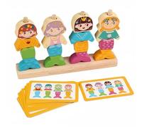 Sharplace Toy Educational Toy Stacking Toy Sorting Puzzle Mermaid Dress Material With Task Cards And Emotion Blocks For Cognitive Skills And Social Awareness, Mermaid