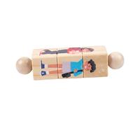 Sharplace Toy, Rotating Block, Recognition Play Wood Construction Block, People