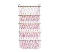 Sharplace Toy Storage Wall Hanging Organizer Bathroom Stuffed Animal Toy Net Hammock for Books Ball Boys Girls Kids Room Playroom, Pink