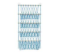 Sharplace Toy Storage Wall Hanging Organizer Bathroom Stuffed Animal Toy Net Hammock for Books Ball Boys Girls Kids Room Playroom, Blue