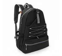 Sharplace Training Racket Case Pickleball Backpack Badminton Backpack Shoe Compartment Clean Clothes Separation Curved Shoulder Straps Oxford Polyester Suitable, Array, Black, L
