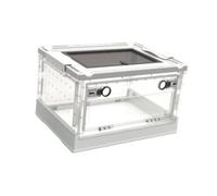 Sharplace Transparent Foldable Reptile Terrarium Ventilated Box with Sliding Lid Mesh Top Panel Lightweight Multipurpose Breeding Tank, White S