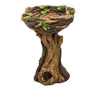 Sharplace Tree Stump Bird Bath Decoration Sculpture for Fairy Garden Lawn Birdbath Housewarming Gift