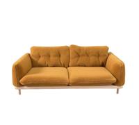 Sharplace Two Seat Sofa Miniature Couch Dollhouse Sofa Model Mini Furniture With Rounded Armrests And Low Base In Wood And Suitable for collectors hobbyists indoor dioramas shelf display, Orange