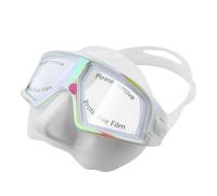 Sharplace Underwater Vision Device Diving Snorkeling Goggles Swim Freediving With Wide View Lens Soft Silicone Skirt And Secure, White Iridescent, Standard - Frosted Bag Packaging