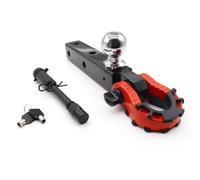 Sharplace Vehicle Towing Hook Trailer Hitch Arm Tow Ball Mount Adjustable Drawbar Retrieval Hook 45 Steel With Secure Keys suitable for security focused setups, Red