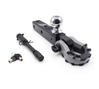Sharplace Vehicle Towing Hook Trailer Hitch Arm Tow Ball Mount Adjustable Drawbar Retrieval Hook 45 Steel With Secure Keys suitable for security focused setups, Gray