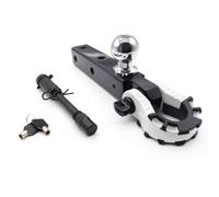 Sharplace Vehicle Towing Hook Trailer Hitch Arm Tow Ball Mount Adjustable Drawbar Retrieval Hook 45 Steel With Secure Keys suitable for security focused setups, White
