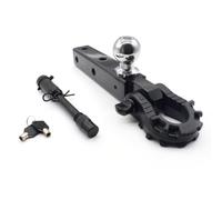Sharplace Vehicle Towing Hook Trailer Hitch Arm Tow Ball Mount Adjustable Drawbar Retrieval Hook 45 Steel With Secure Keys suitable for security focused setups, Matte Black