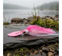 Sharplace Vibrating Jig Artificial Bait Weedless Bladed Chatter Jig Design 3D Eyes Suitable for Bass Anglers Grass Areas, Pink, 21G