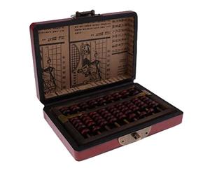 Sharplace Vintage Chinese Wooden Bead Arithmetic Abacus with Box Classic Ancient Calculator Gift for Children Adult