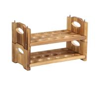 Sharplace Vintage Display Shelf Egg Holder Rack Tray With Rustic Wood Grain Finish And Perforated Slots Solid Wood Construction suitable for pantry storage, color to 1, 36 18 22cm