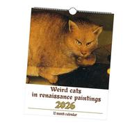 Sharplace Wall Calendar Planner 2026 Funny Ornaments Decor Monthly Strange Cat Calendar for Office Organizing & Planning Dorm Shop Home