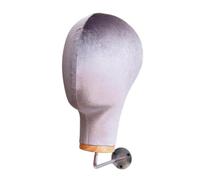 Sharplace Wall Mount Mannequin Head Model Hat Storage Rack 54cm Head Circumference 11inch Tall Velvet Cloth for Salons Homes Accessory, Grey
