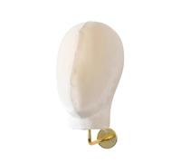 Sharplace Wall Mount Mannequin Head Model, Wig Stand Holder,Hat Display Standm for Headwear Hats Caps Home Salon Hairdresser Training, Beige velvet