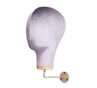Sharplace Wall Mounted Female Velvet Mannequin Head 11inch Tall Multipurpose Hat Cap Stand for Business Use Simple Assembly Accessories, Grey