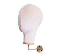 Sharplace Wall Mounted Female Velvet Mannequin Head 11inch Tall Multipurpose Hat Cap Stand for Business Use Simple Assembly Accessories, Beige