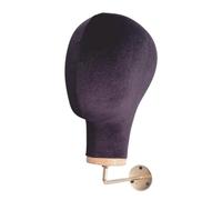 Sharplace Wall Mounted Female Velvet Mannequin Head 11inch Tall Multipurpose Hat Cap Stand for Business Use Simple Assembly Accessories, Black