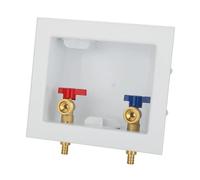 Sharplace Washing Machine Outlet Box F1807 Expansion Fitting Connection Replacement 3/4" Mht Outlet Brass 1/4 Turn Valves Installed