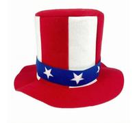 Sharplace Witch Hat Patriotic Top Hat Costume Hat Party Hat Felt Hat With Vertical Panel Crown And Wide Brim suitable for themed celebrations group outfits marching event hosting party decor