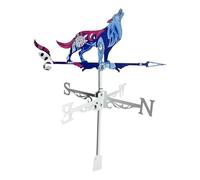 Sharplace Wolf Metal Weathervane Wind Direction Indicator Iron Art Ornament Animal Wind Vane for Farmhouse Garden Deck Outside Cottage
