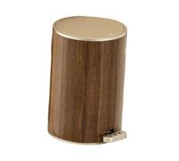 Sharplace Wood Grain Trash Can,Step Trash Can,Large Capacity Rubbish Bin,Round Foot Pedal Garbage Bin,Wastebasket for Living Room Study, 12L