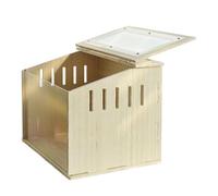 Sharplace Wood Hamster Cage Chicken Breeding Box Hideout with Window Feeding Nesting Box for Guinea Pig, Gerbils Hedgehog Mice Chick, 40cmx30cmx30cm