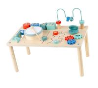 Sharplace Wooden Activity Table Kids Early Educational Toys Gears Blocks Shape Sorter Activity Center Table for Boys Girls