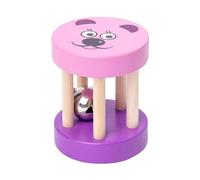 Sharplace Wooden Baby Roller Rattle Montessori Sensory Toy Smooth Surface for Babies 6-12 Months Develop Motor Skills Roller Bell Toy, violet