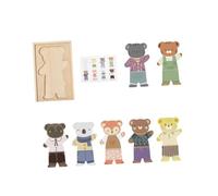 Sharplace Wooden Bear Family Dress up Puzzle Puzzle Matching Portable Interactive Sorting Toys Sensory Toys Accessories Children, Style B
