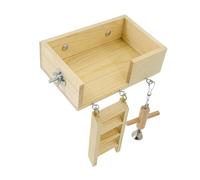 Sharplace Wooden Bird Parrot Perch Hanging Stand Activity Center Play and Rest Pet Parrot Playstand Exercise Gym for Cockatiel Bluebird