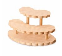 Sharplace Wooden Display Shelf Tiered Stand Rack Organizer Solid Wood Frame With Graduated Steps For Of Sight And Simple Order suitable for desktop decor office , Medium (Three-tier)