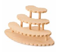 Sharplace Wooden Display Shelf Tiered Stand Rack Organizer Solid Wood Frame With Graduated Steps For Of Sight And Simple Order suitable for desktop decor office , Large (Four-tier)