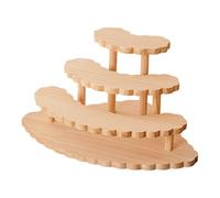 Sharplace Wooden Display Stand for Figurines, Cake Stand, Wooden Tiered Serving Tray Platter Decorative Object, Portable Step Storage Rack for Jewellery, Retail, Figures, Cupcakes and Dessert, 4 Tier