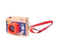Sharplace Wooden Mini Pretend Camera Toy with Real Sounds and Light,Gift Kaleidoscope Lens Sensory Toy for Kids Christmas 3 Year Old