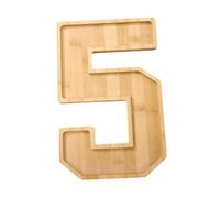 Sharplace Wooden Number Serving Tray, Food Plate, Portable Charcuterie Board Box, Decorative Platter for Home Decor Party Decorations, 5