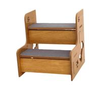 Sharplace Wooden Pet Stairs 2 Step for Kitty Puppy with Washable Carpet Stable Dog Ramps Cat Ladder for Window Couch Sofa Bed