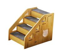 Sharplace Wooden Pet Stairs Cat Climbing Ladder Dog Ramp for Older Cats Soft Puppy Stairs Dog Steps Pet Cat Stairs for Indoor Bed Couch