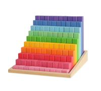 Sharplace Wooden Rainbow Stacking Blocks Educational Learning Toy With 25 Stepped Pieces Recognition Sorting Building Activity Suitable For Preschool s Early Development
