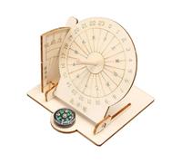 Sharplace Wooden Sundial Model Desktop Ornament, DIY Assembly, Ancient Timer Educational Toy, Building Students Boys Girls