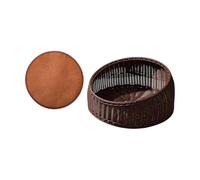 Sharplace Woven Cat Bed Basket Semi Enclosed Cat Nest Scratching Resistant Universal Furniture Protection Cat Scratch Basket Kitten Bed, coffee