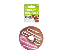 Sharples Squeaky Dog Toy Doughnut (10cm) (Brown/Pink/White)