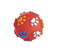 Sharples Squeaky Dog Toy Paw Ball (7.6cm) (Red)