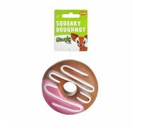 Sharples Squeaky Dog Toy Doughnut (10cm) (Brown/Pink/White)