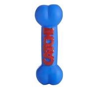 Sharples Squeaky Vinyl Dog Bone Toy (One Size) (Blue/Red)