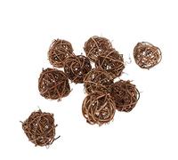 sharprepublic 10X 3 Colors Natural Round Wicker Rattan Balls - Decorative Orbs Crafts DIY Wedding Decoration, Christmas Tree, House Ornaments, Vase Filler, 5cm - natural