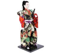 sharprepublic 12" Japanese Samurai Doll - 31cm Tall Traditional Kimono Ninja Warrior Mini Figures - Art Dolls for Collection & Ornaments - w72