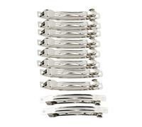 sharprepublic Blank French Hair Clips Barrette, Hair Bow Prong Barrettes Making Supplies - 10Pcs,Silver, 8cm